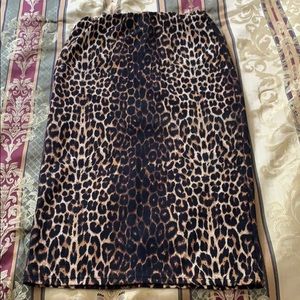 Leopard print pencil skirt